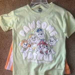 Paw Patrol Light Green Short Sleeve Tee with Character Graphic